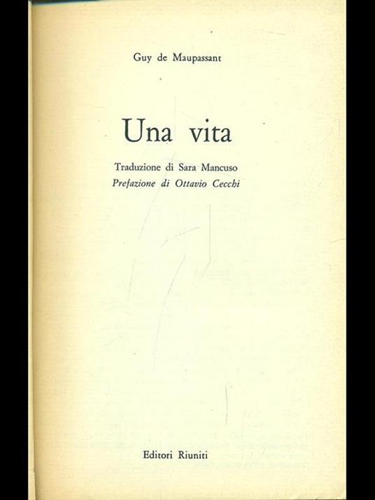 Una vita - Guy de Maupassant - copertina