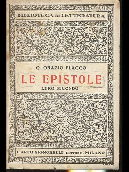 Le Epistole. Libro secondo - Q. Flacco Orazio - copertina