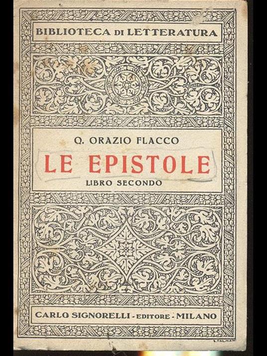 Le Epistole. Libro secondo - Q. Flacco Orazio - copertina