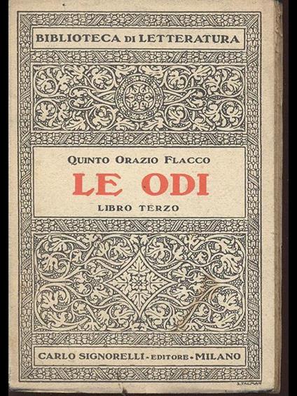 Le Odi. Libro terzo - Q. Flacco Orazio - copertina