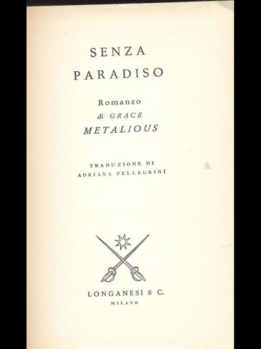 Senza Paradiso - Grace Metalious - copertina