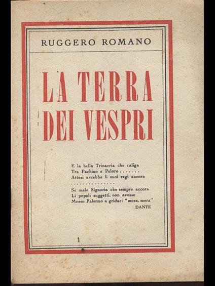 La terra dei Vespri - Ruggero Romano - copertina