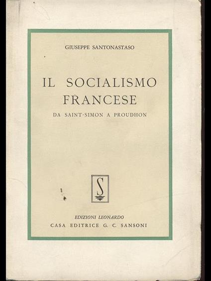 Il socialismo francese - Giuseppe Santonastaso - copertina