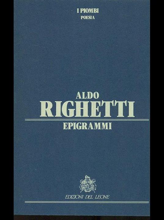 Epigrammi - Aldo Righetti - copertina