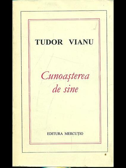 Cunoasterea de sine - Tudor Vianu - copertina