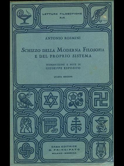 Schiozzo della moderna filosofia e del proprio sistema - Antonio Rosmini - copertina