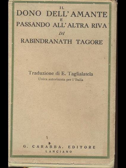 Il dono dell'amante / Passando all'altra riva - Rabindranath Tagore - copertina