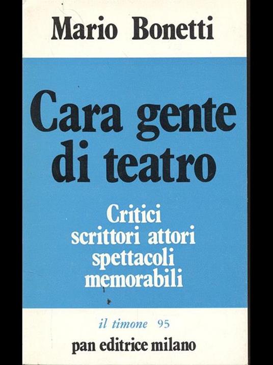 Cara gente di teatro - Mario Bonetti - copertina