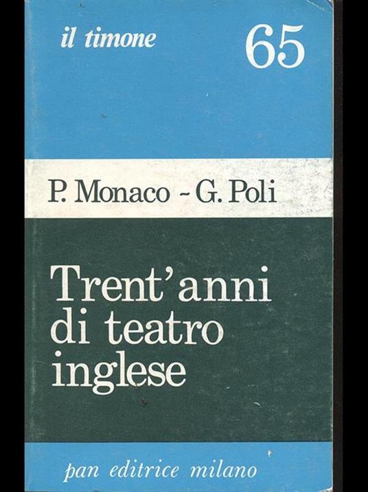 Trent'anni di teatro inglese - Patrizia Monaco - copertina