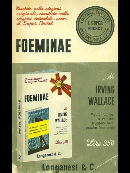 Foeminae - Irving Wallace - copertina