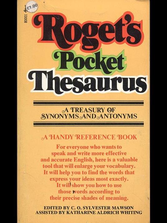 Roget's Pocket Thesaurus - copertina