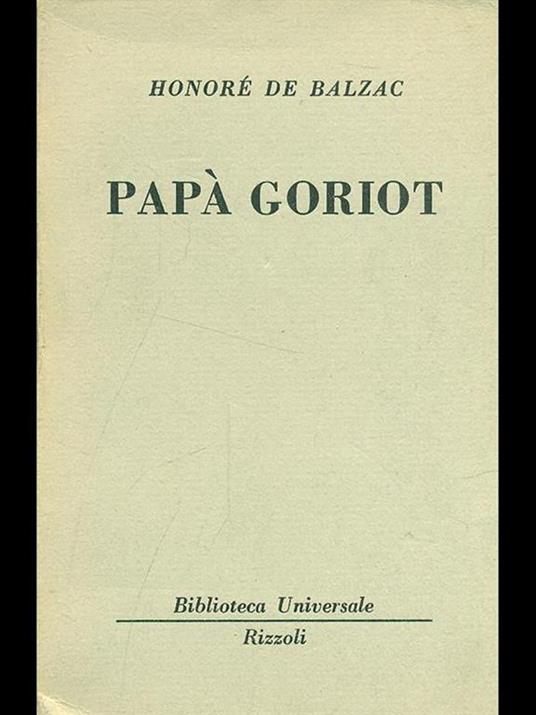 Papà Goriot - Honoré de Balzac - copertina