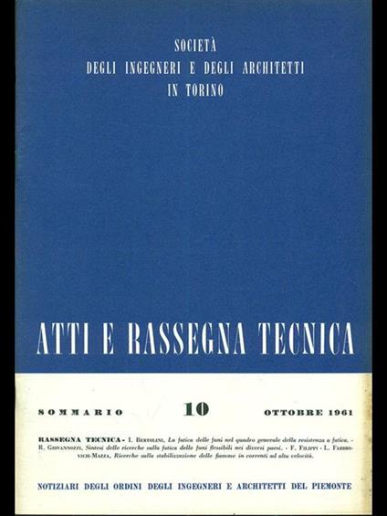 Atti e rassegna tecnica n. 10/ottobre 1961 - copertina