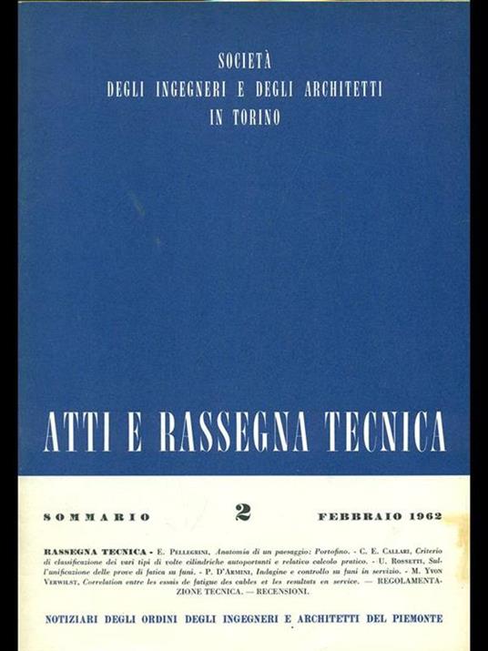 Atti e rassegna tecnica n. 2/febbraio 1962 - copertina