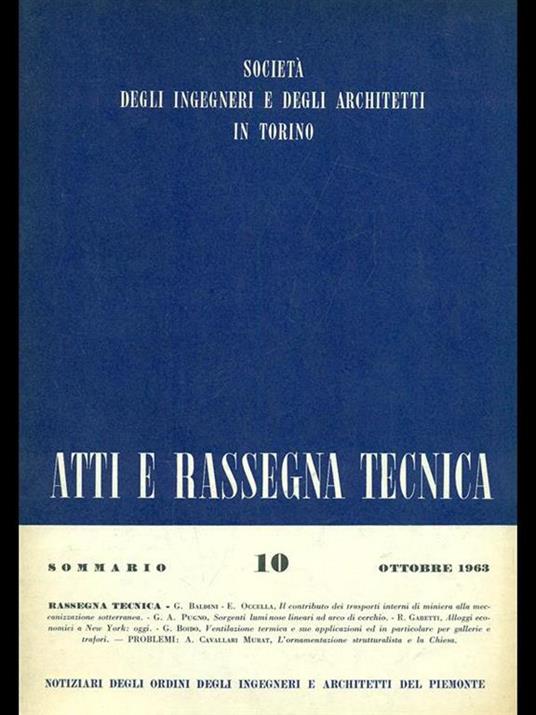 Atti e rassegna tecnica n. 10/ottobre 1963 - copertina