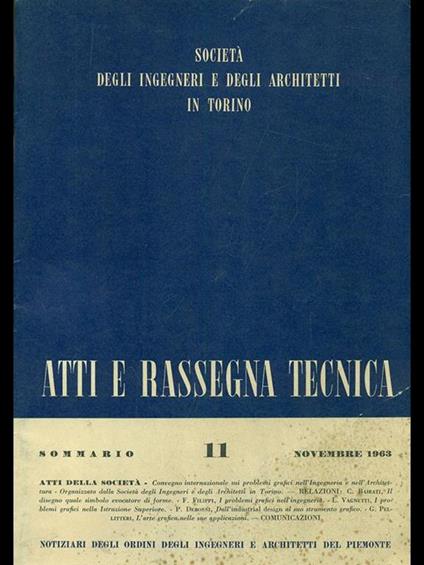 Atti e rassegna tecnica n. 11/novembre 1963 - copertina