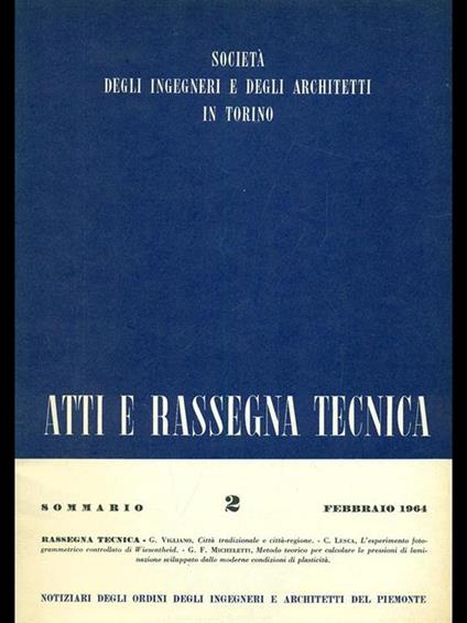 Atti e rassegna tecnica n. 2/febbraio 1964 - copertina
