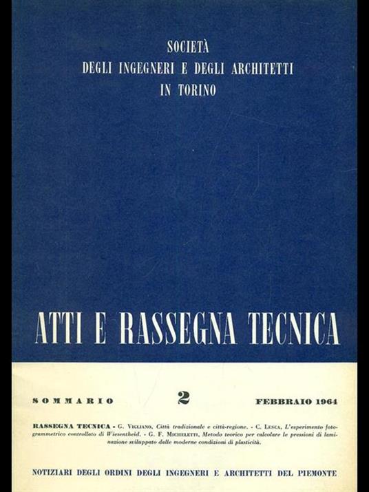 Atti e rassegna tecnica n. 2/febbraio 1964 - copertina