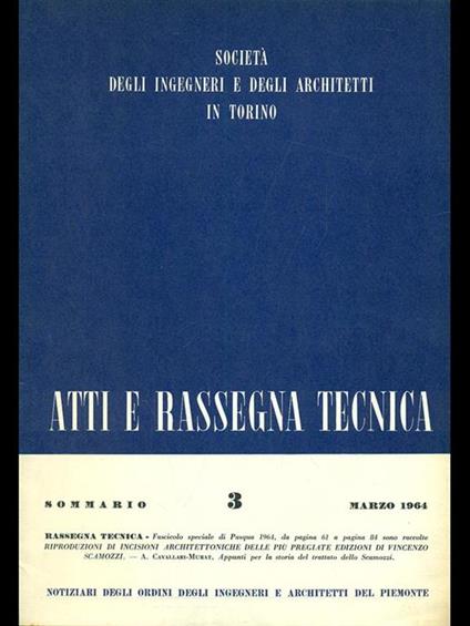 Atti e rassegna tecnica n. 3/marzo 1964 - copertina