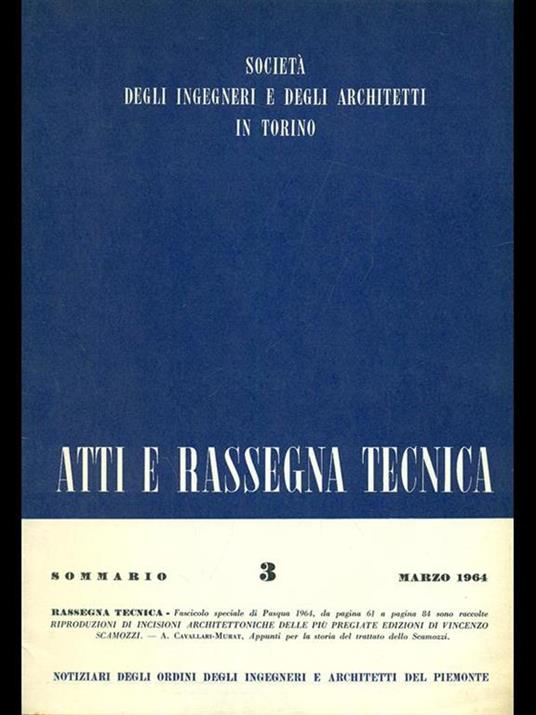 Atti e rassegna tecnica n. 3/marzo 1964 - copertina