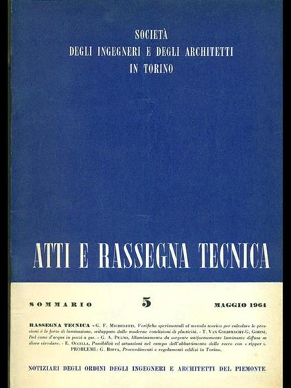 Atti e rassegna tecnica n. 5/Maggio 1964 - copertina