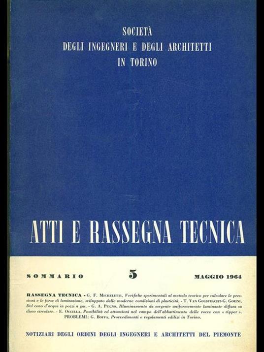 Atti e rassegna tecnica n. 5/Maggio 1964 - copertina