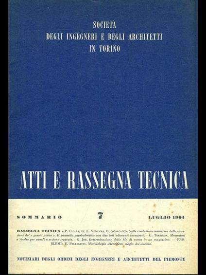 Atti e rassegna tecnica n. 7/luglio 1964 - copertina