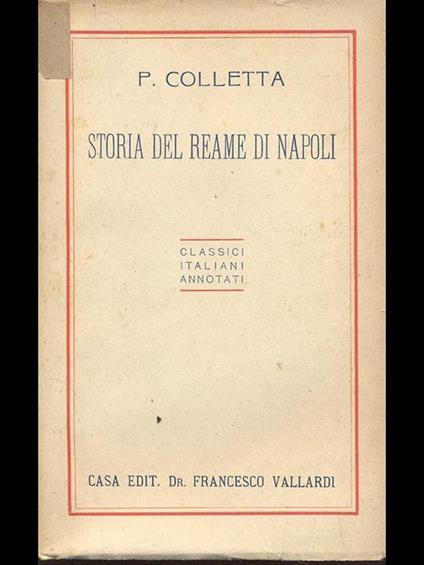 Storia del reame di Napoli. Parte 1 - Pietro Colletta - copertina