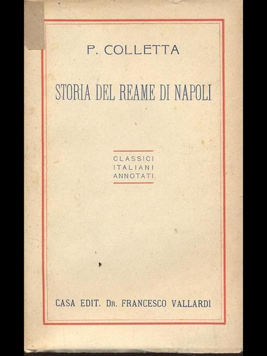 Storia del reame di Napoli. Parte 1 - Pietro Colletta - copertina
