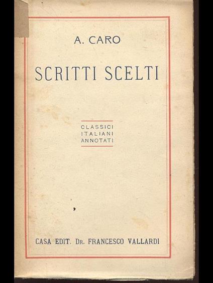 Scritti scelti - Annibal Caro - copertina