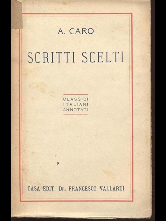 Scritti scelti - Annibal Caro - copertina