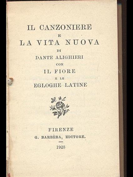 Il Canzoniere e Vita Nuova - Dante Alighieri - copertina