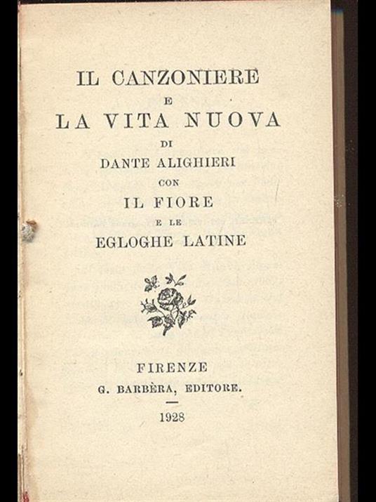 Il Canzoniere e Vita Nuova - Dante Alighieri - copertina