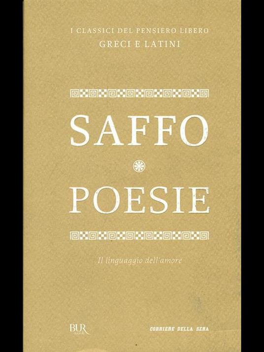 Poesie - Saffo - copertina
