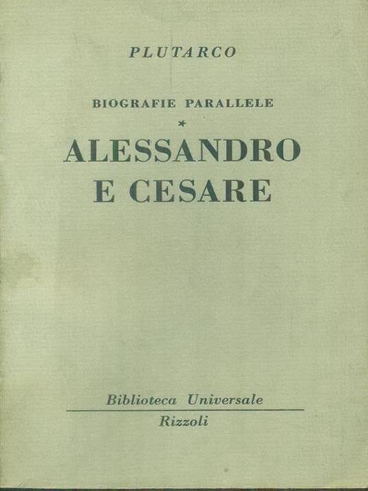   Vite parallele: Alessandro e Cesare - Plutarco - copertina