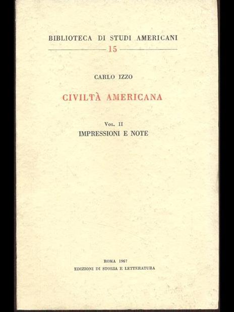 Civiltà americana Vol. 1. Saggi - Carlo Izzo - copertina
