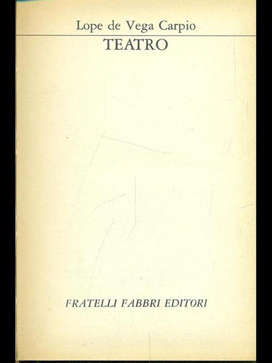 Teatro - Lope de Vega - copertina