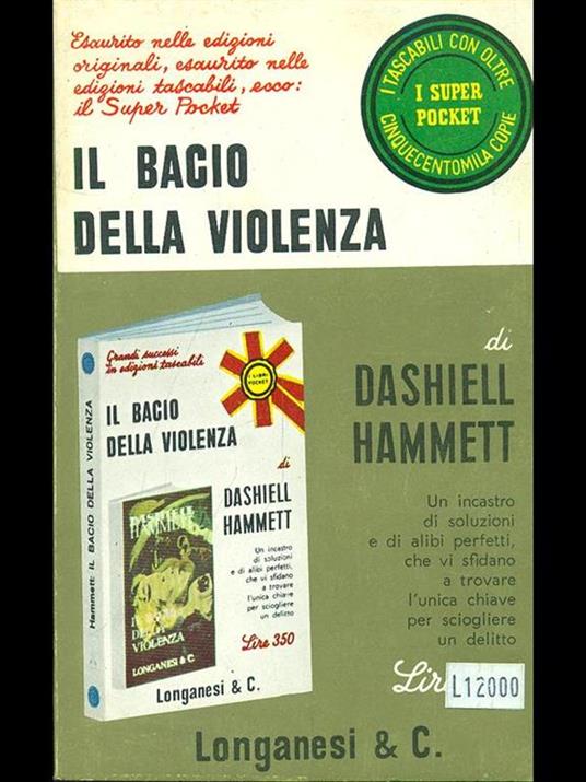 Il bacio della violenza - Dashiell Hammett - copertina