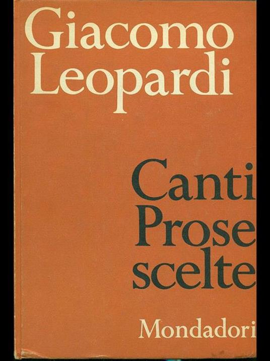 Canti. Prose scelte - Giacomo Leopardi - copertina