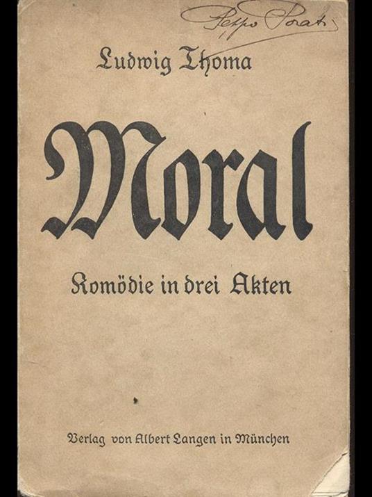 Moral - Ludwig Thoma - copertina