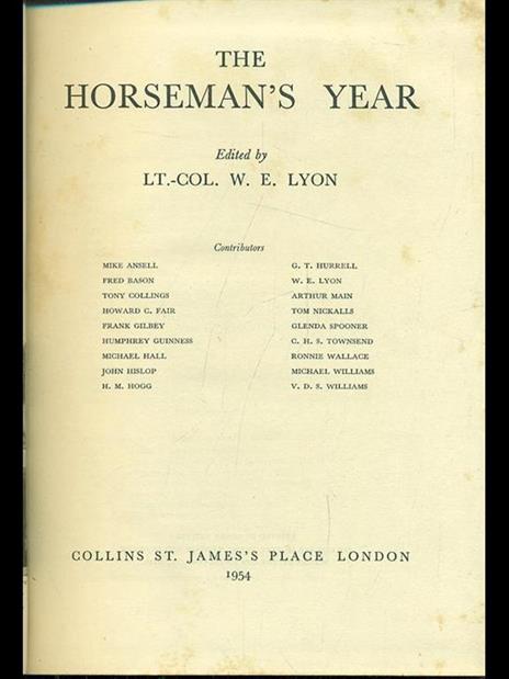 The horseman's year - W. E. Lyon - copertina