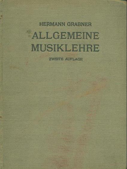 Allgemeine musiklehre - Germann Grabner - copertina