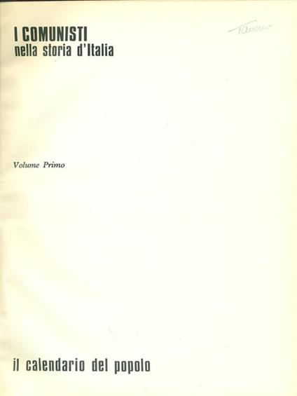 I comunisti nella storia d'Italia - copertina
