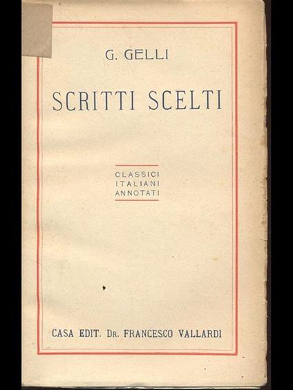 Scritti scelti - copertina