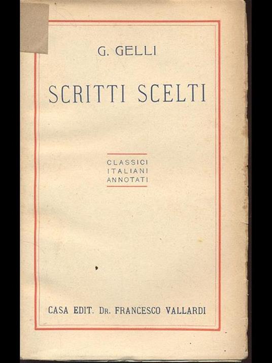 Scritti scelti - copertina