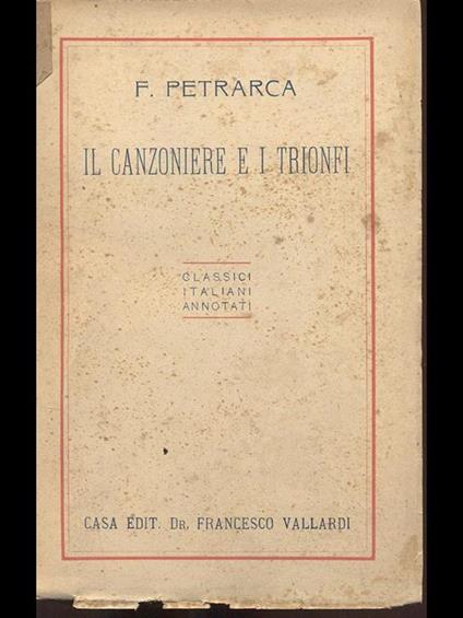 Il canzoniere e i trionfi - copertina