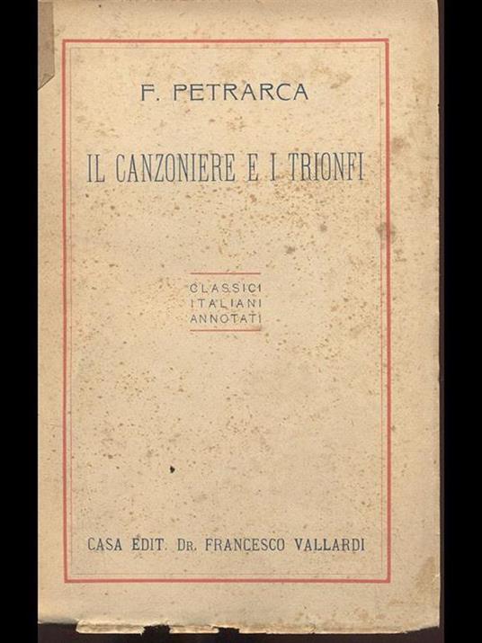 Il canzoniere e i trionfi - copertina