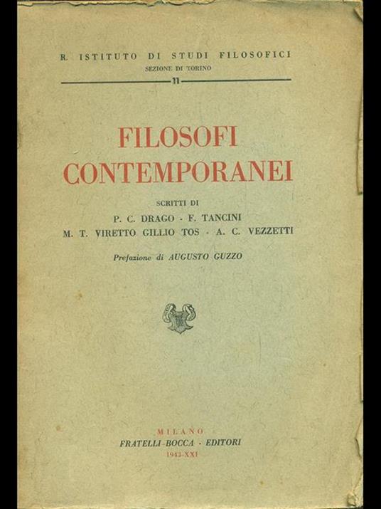 Filosofi contemporanei - copertina