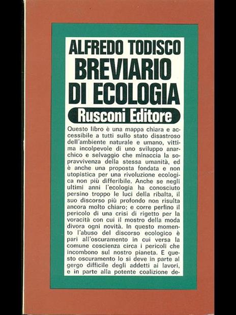 Breviario di ecologia - Alfredo Todisco - copertina