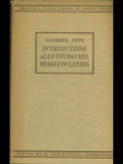 Introduzione allo studio del Medio EvoLatino - copertina